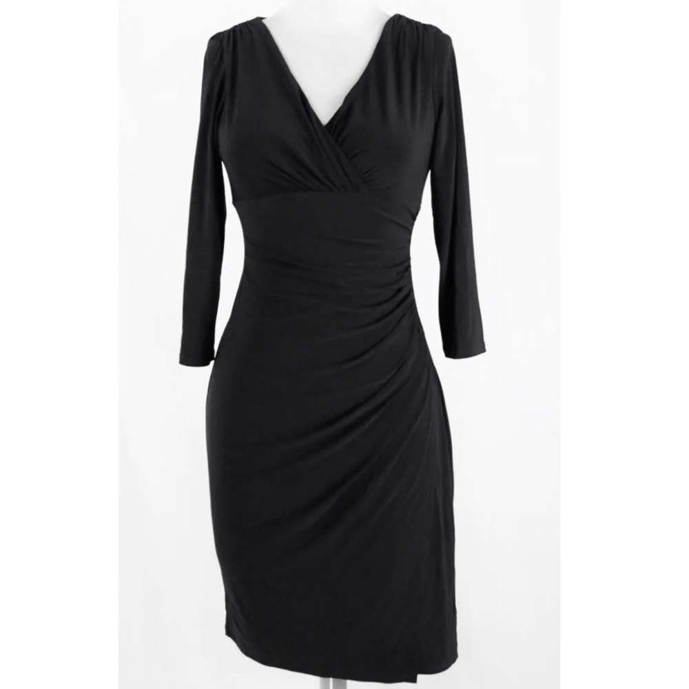 Lauren Ralph Lauren Black Ruched Dress - Size 6